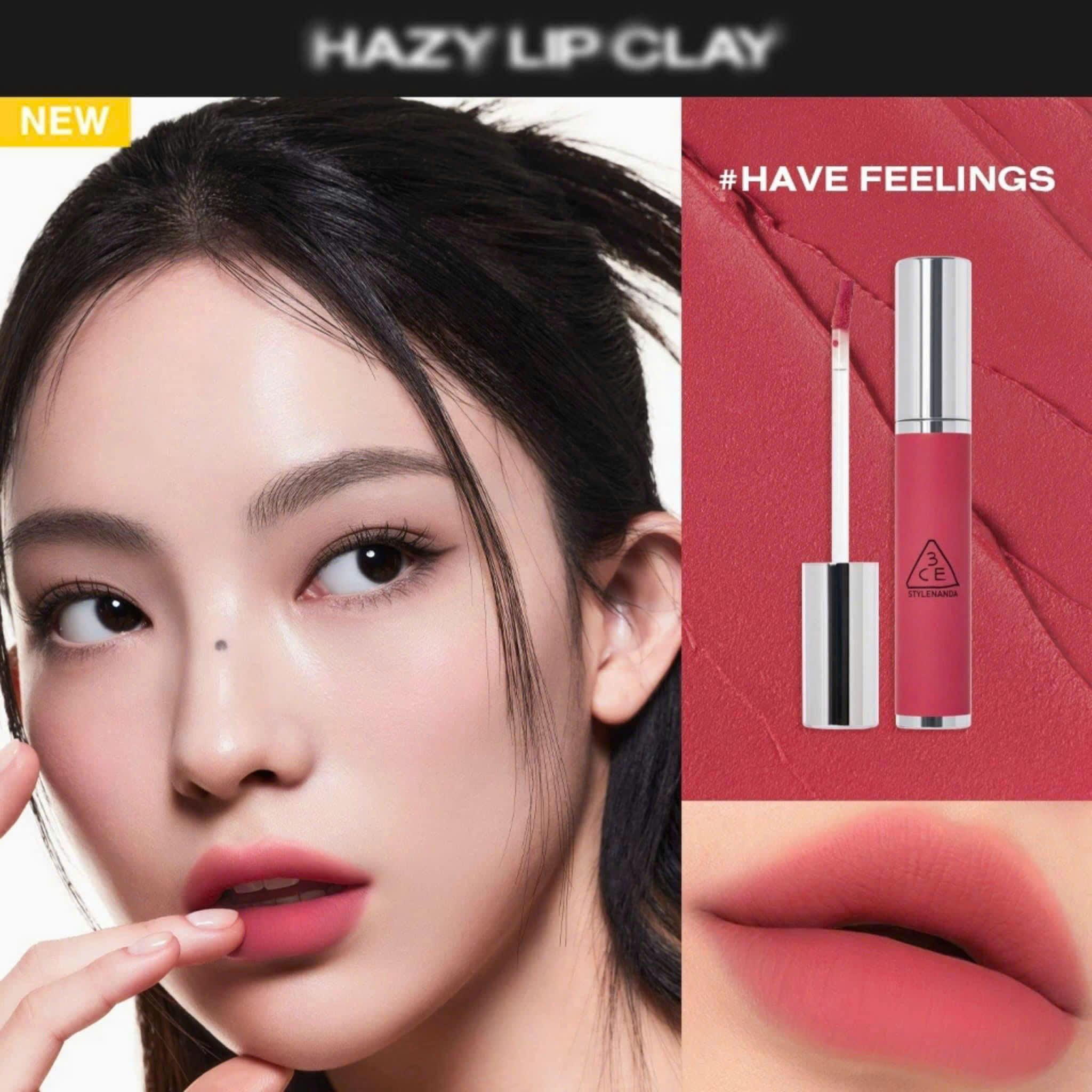 Hazy Lip Clay bộ sưu tập son kem nắp bạc hoàn toàn mới SS23 thương hiệu 3CE Stylenanda
