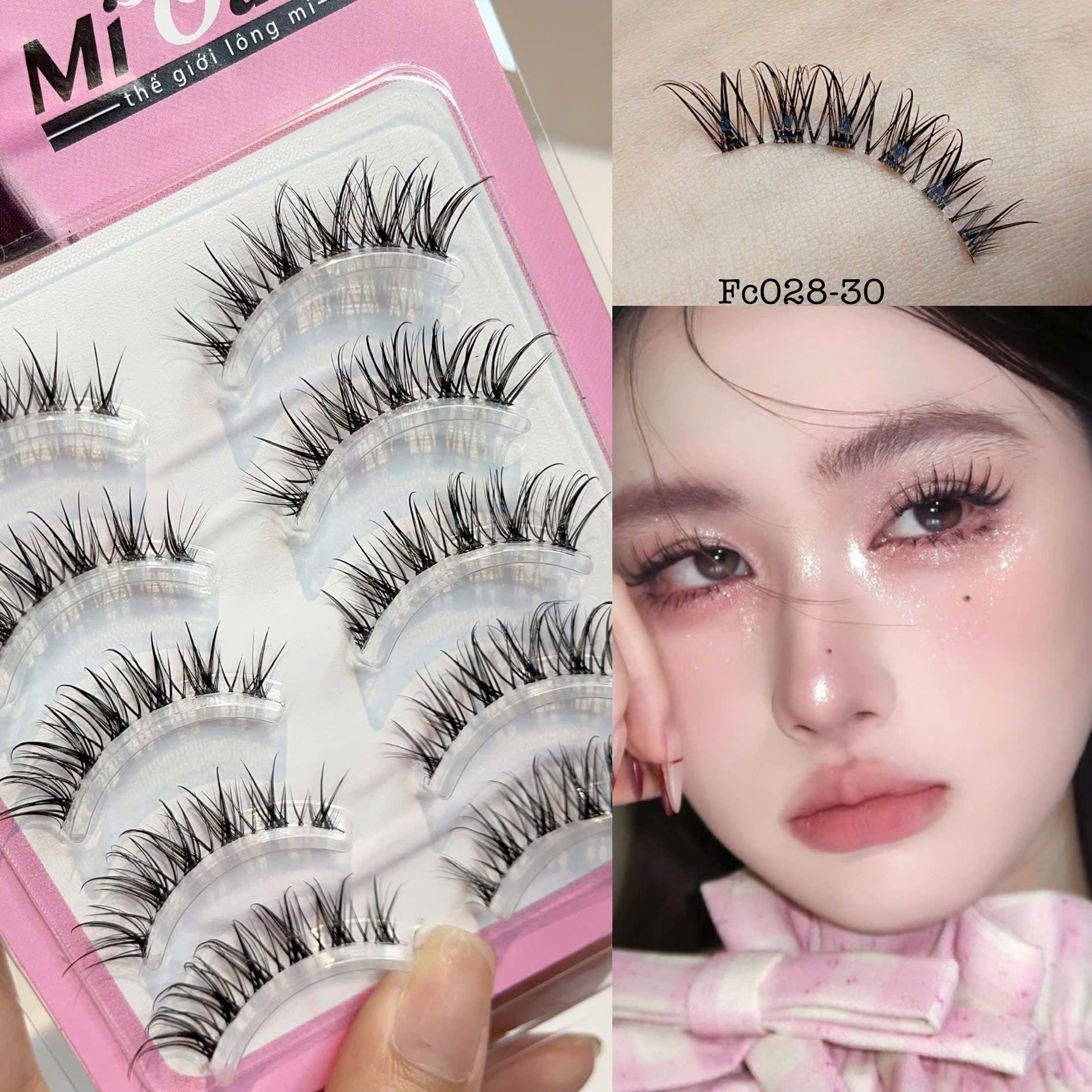 FC028-30 hộp lông mi lông chồn 5 cặp viền gân trong tàng hình thương hiệu Mi Oanh