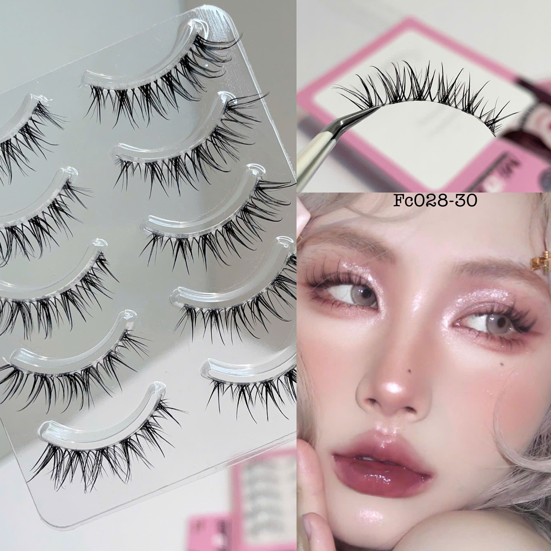 FC028-30 hộp lông mi lông chồn 5 cặp viền gân trong tàng hình thương hiệu Mi Oanh