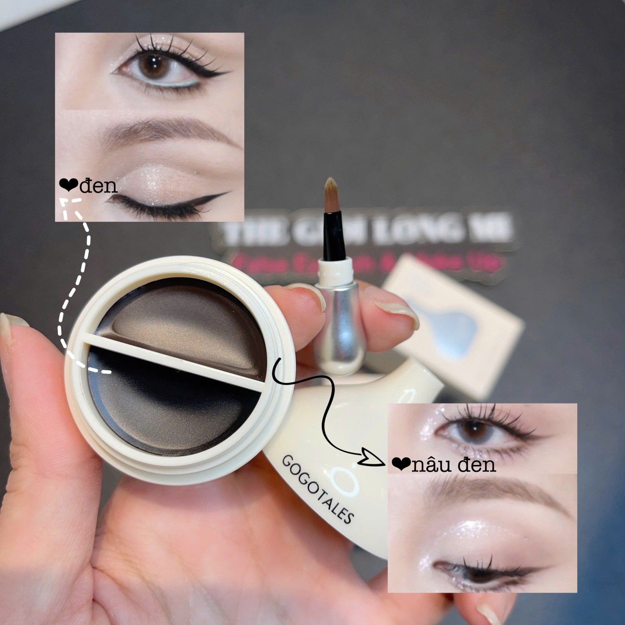Two-tone eyeliner hộp sáp kẻ mắt 2 màu tiện lợi thương hiệu Gogotales