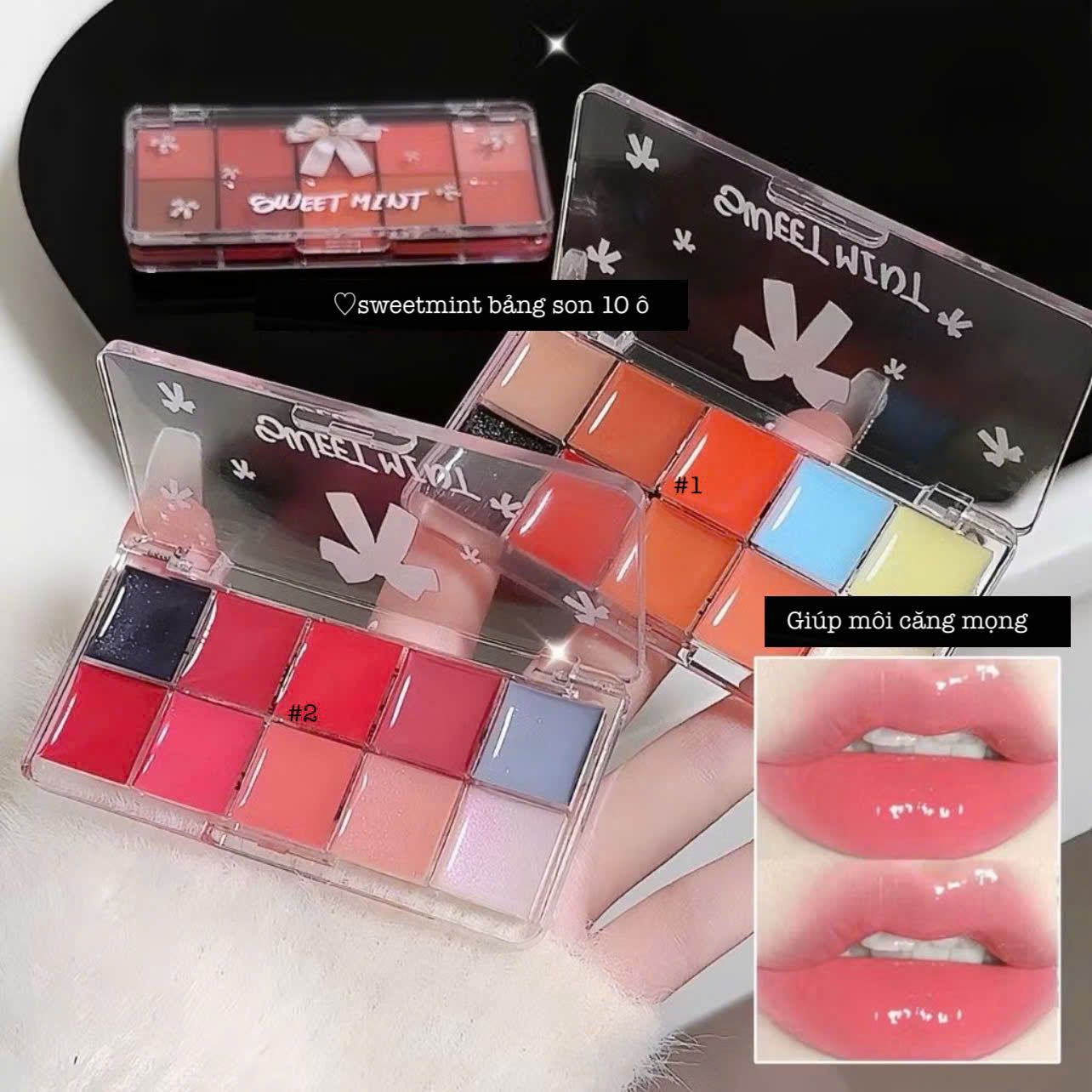 Jelly lipstick pallete khay son 10 màu thương hiệu Sweetmint