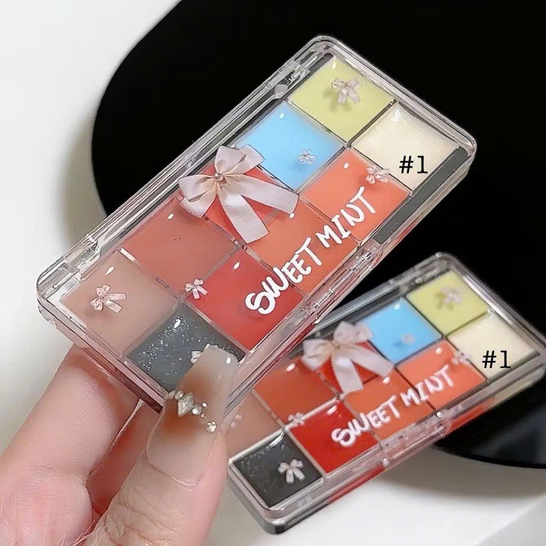 Jelly lipstick pallete khay son 10 màu thương hiệu Sweetmint