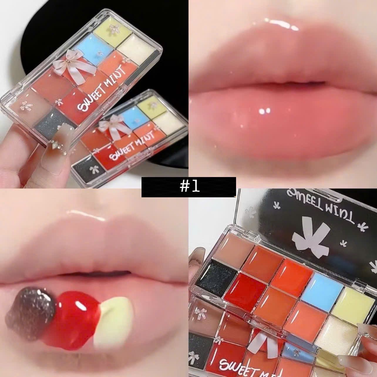 Jelly lipstick pallete khay son 10 màu thương hiệu Sweetmint