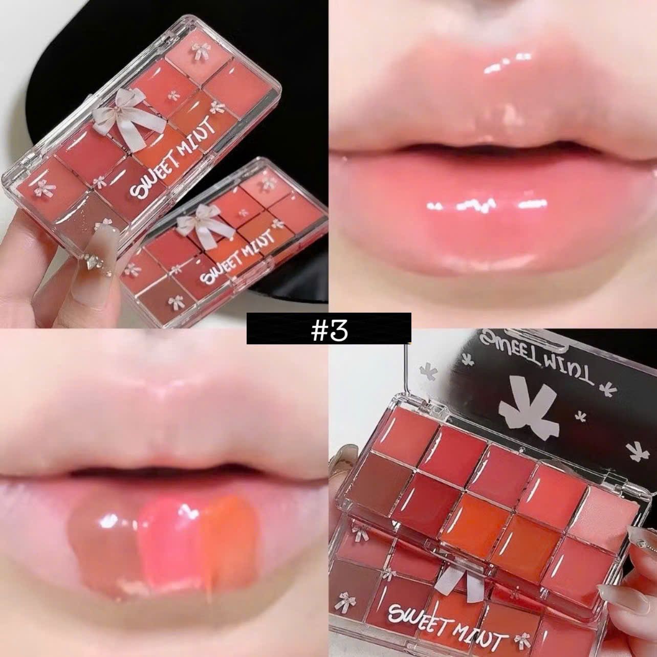 Jelly lipstick pallete khay son 10 màu thương hiệu Sweetmint