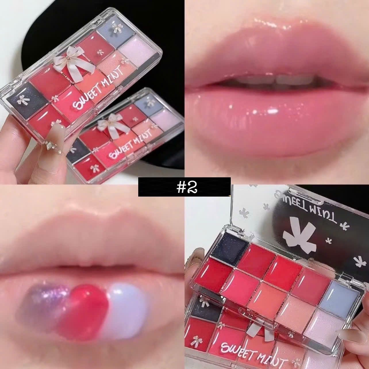 Jelly lipstick pallete khay son 10 màu thương hiệu Sweetmint