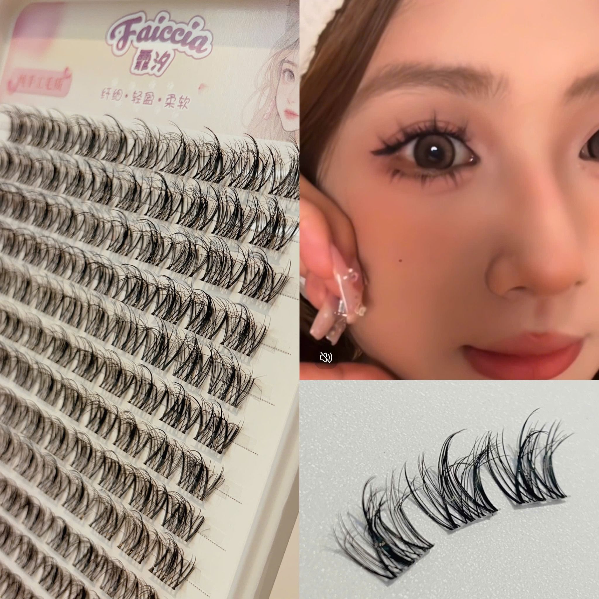 FC032-B hộp lông mi tự nối 5D số lượng 400 cụm thương hiệu Faiccia