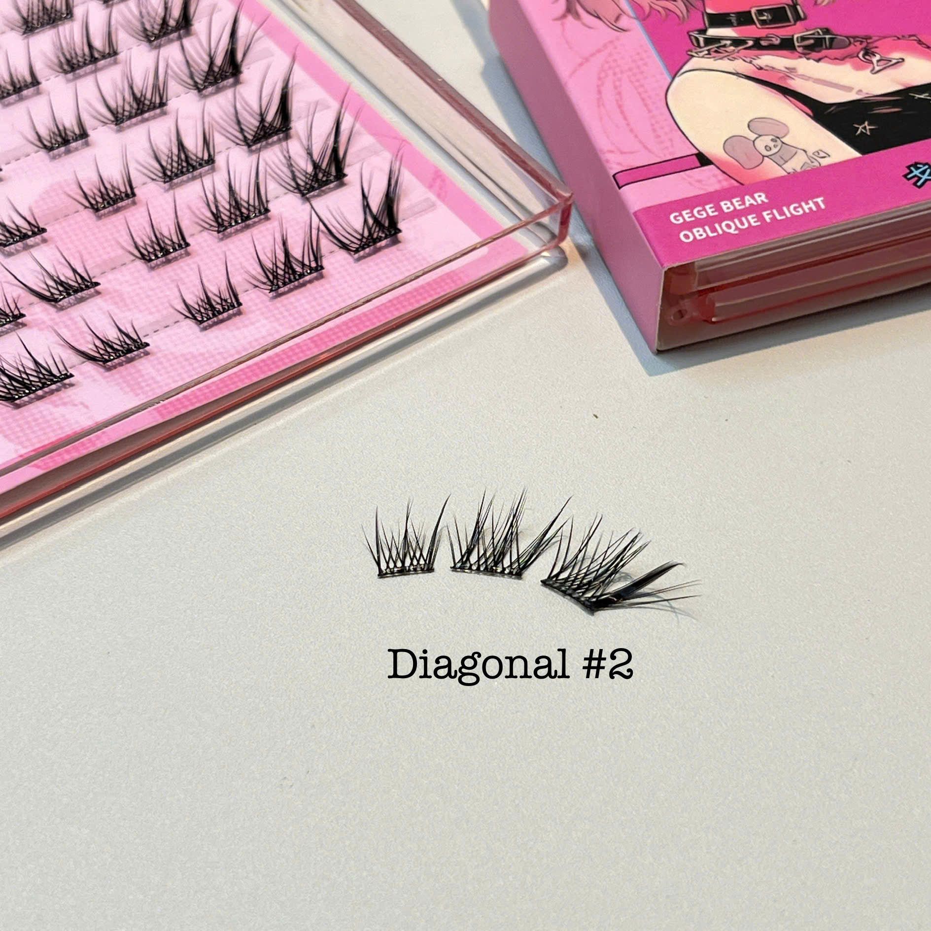 #02 Diagonal Style Hộp Lông Mi Giả Tự Nối Có Keo Sẵn (48 Cụm)