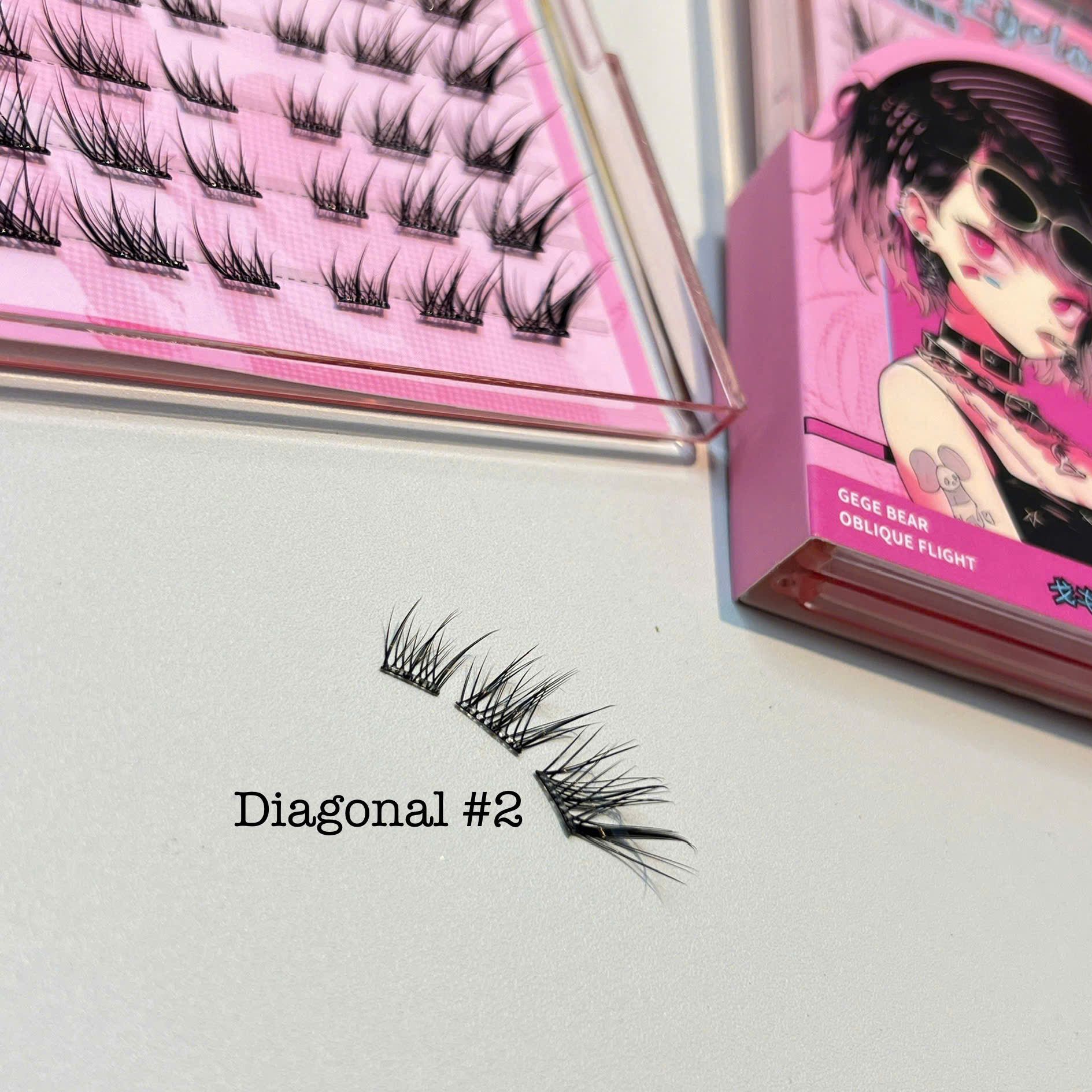 #02 Diagonal Style Hộp Lông Mi Giả Tự Nối Có Keo Sẵn (48 Cụm)