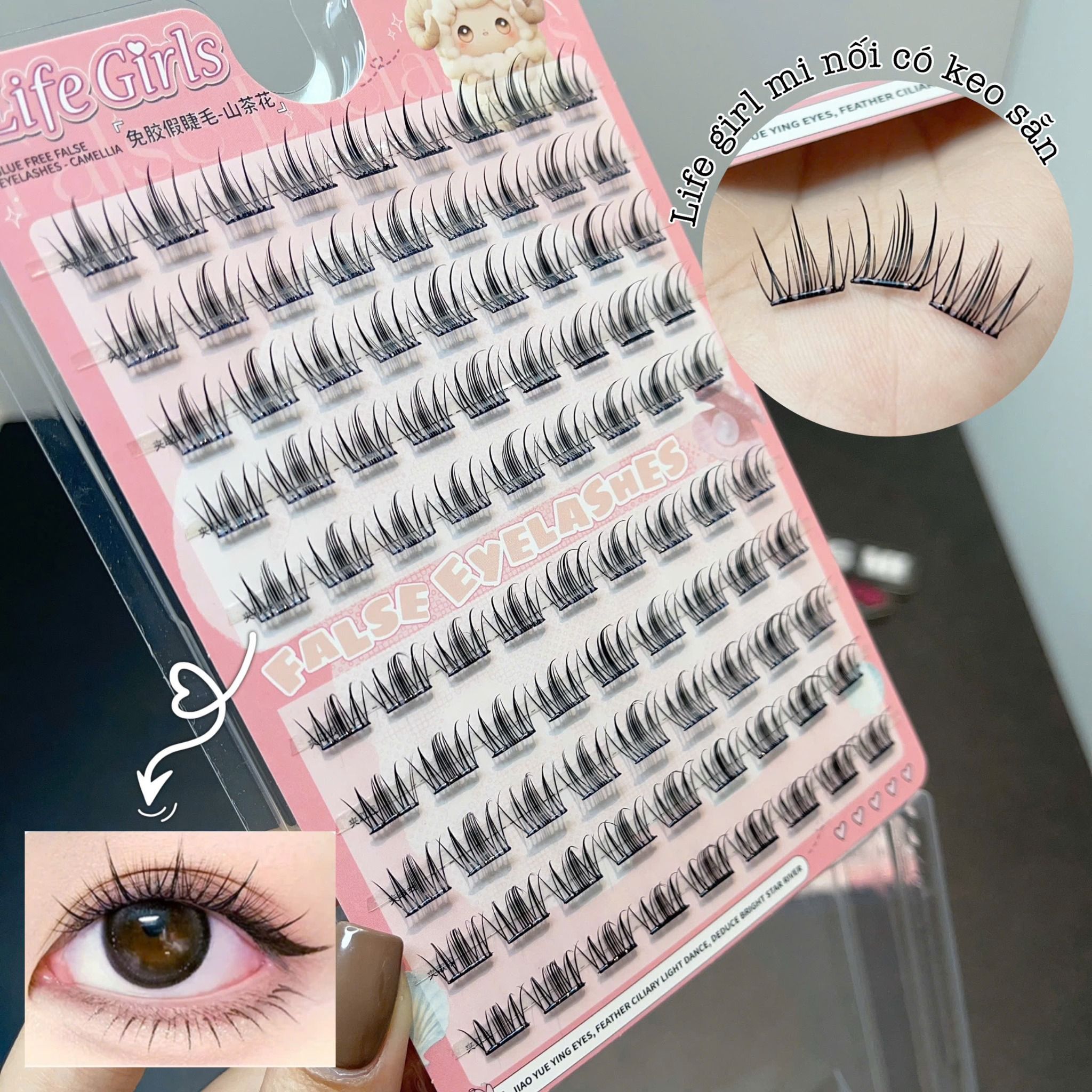 Camellia glue-free false eyelashes thương hiệu Life Girls