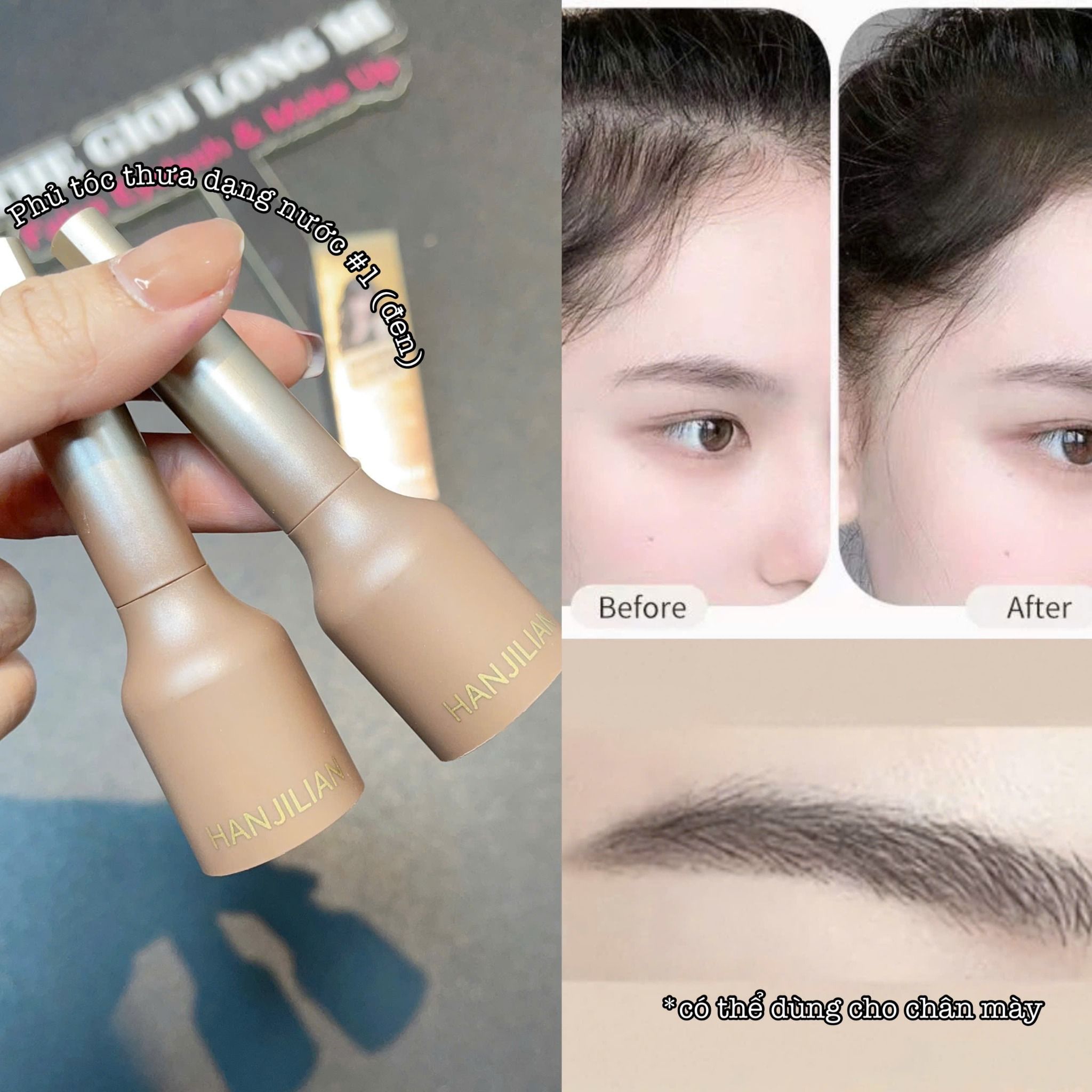 Hanjilian thỏi nhuộm chân mày & phủ tóc thưa