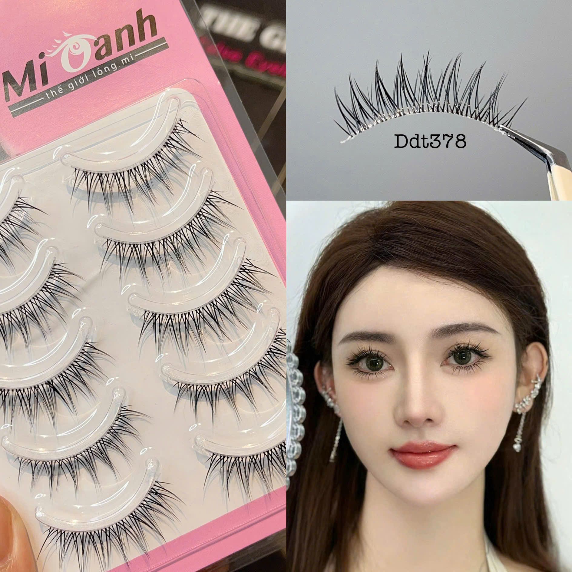 Ddt378 hộp lông mi giả viền gân trong 5 cặp thương hiệu Mi Oanh