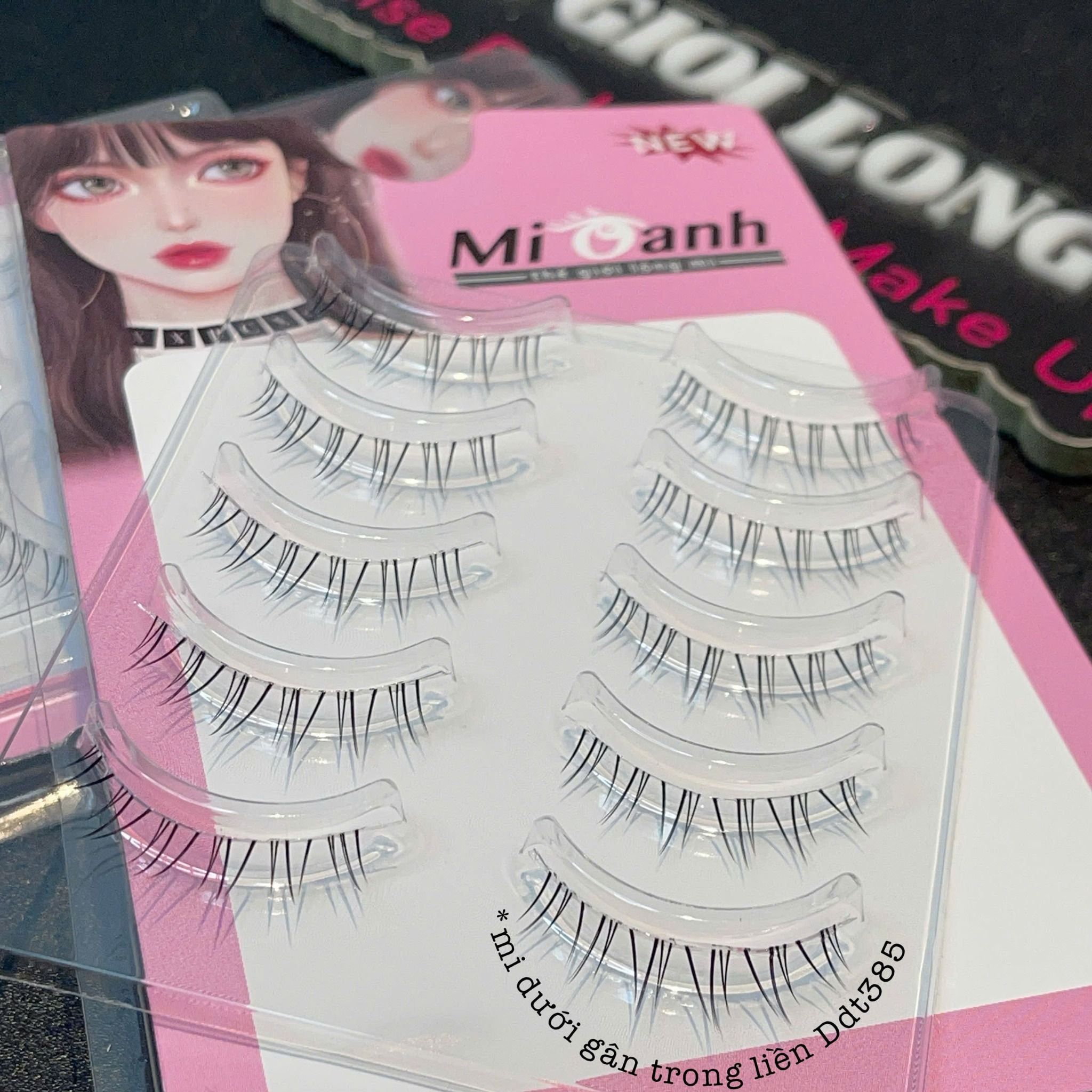 Ddt385 hộp lông mi giả viền gân trong 5 cặp thương hiệu Mi Oanh
