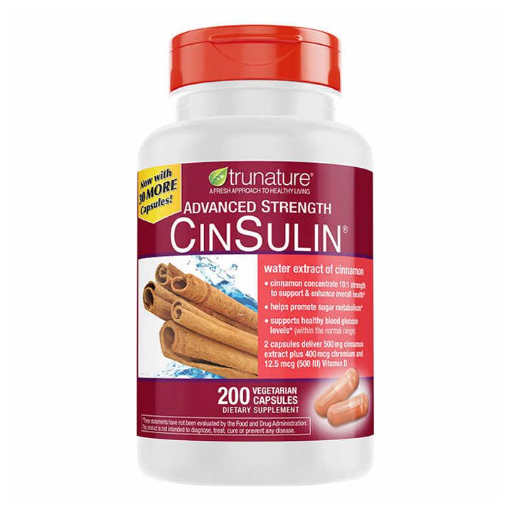  Hỗ trợ bệnh tiểu đường Trunature Advanced Strength Cinsulin Cinnamon 200 viên 