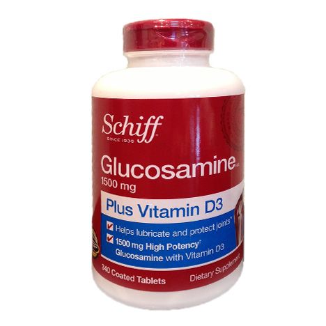 Hỗ trợ xương khớp Schiff Glucosamine 1500 mg Plus Vitamin D, 340 viên