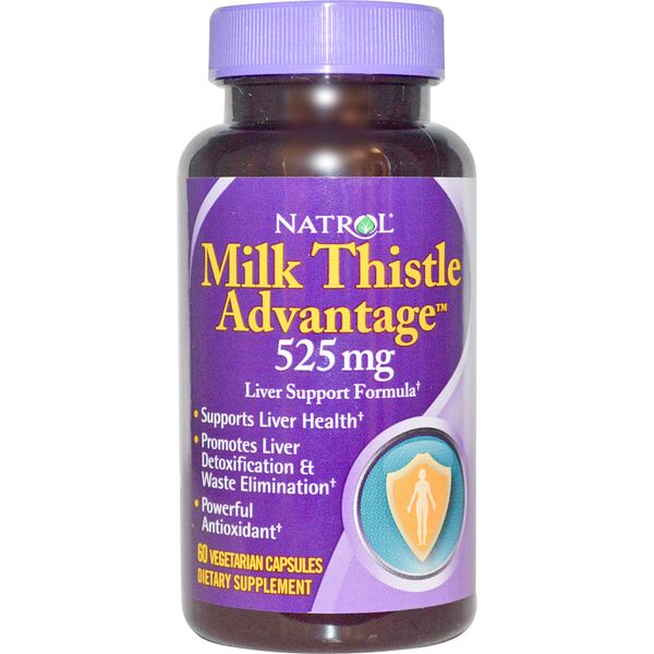  Thực phẩm giải độc và tái tạo tế bào gan NATROL MILK THISTLE ADVANTAGE 525mg- 60 viên 