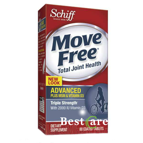 Schiff Move Free Advanced Triple Strength plus MSM & vitamin D3, 80 viên