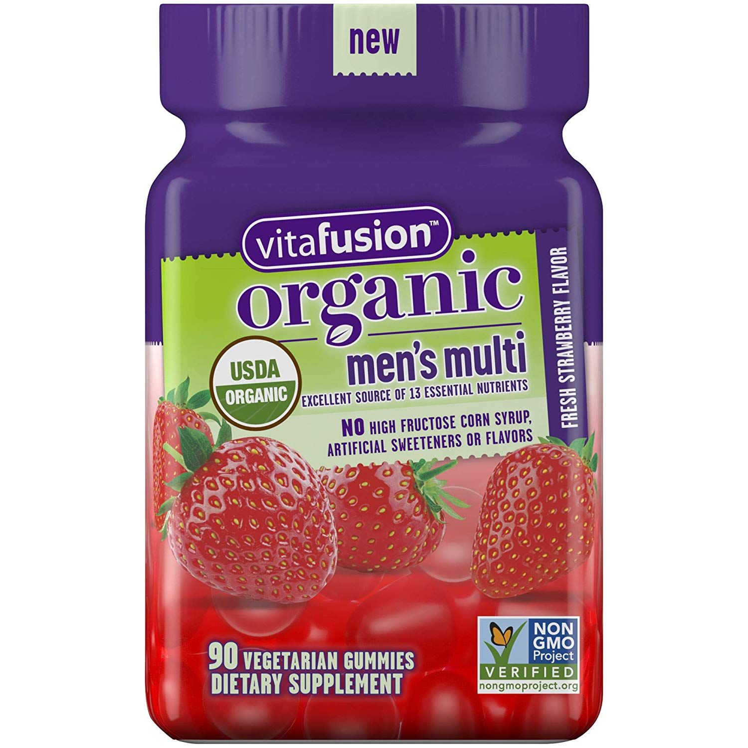 Bổ sung Multivitamin Vitafusion USDA Organic cho Nam, 90 viên