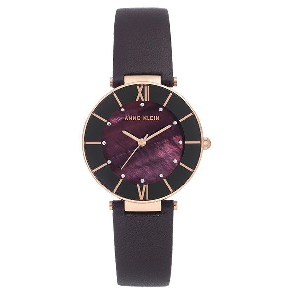  Đồng hồ nữ chính hãng ANNE KLEIN - AK/3272RGPL (Size 32mm. Dây da màu tím) 