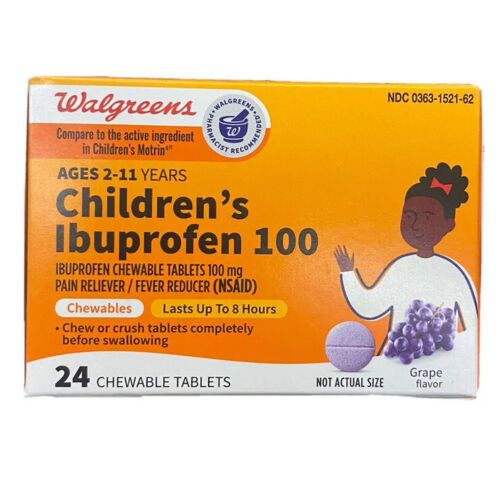  Viên Giảm Đau, Hạ Sốt Cho Bé Children's Ibuprofen 100mg Grape Chewables 24 Viên 