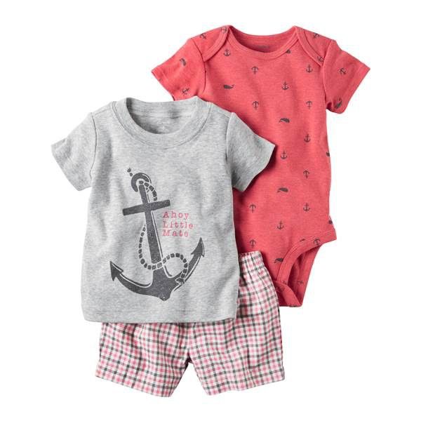  Bộ Carter's Baby Boys' 3-Piece Little Short Set, 9 Months 