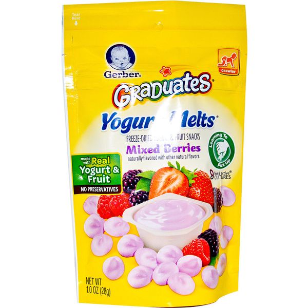  Sữa chua khô Gerber Organic Yogurt Melts, Freeze-Dried Yogurt Snacks-Vị Berries đỏ 
