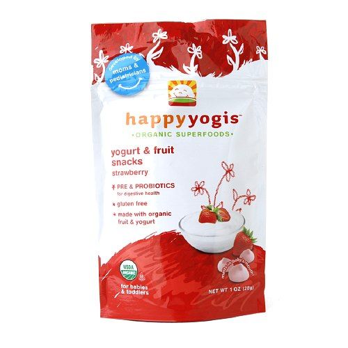  Sữa chua khô Happy Yogis Organic Yogurt & Fruit Snacks, Strawberry- vị dâu 