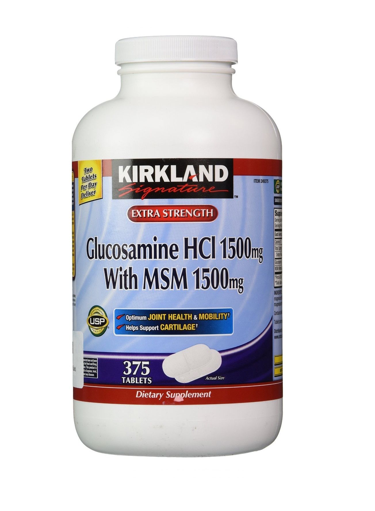  Hỗ trợ xương khớp KIRKLAND Glucosamin HCI 1500mg with MSM 1500mg hộp 375 viên 