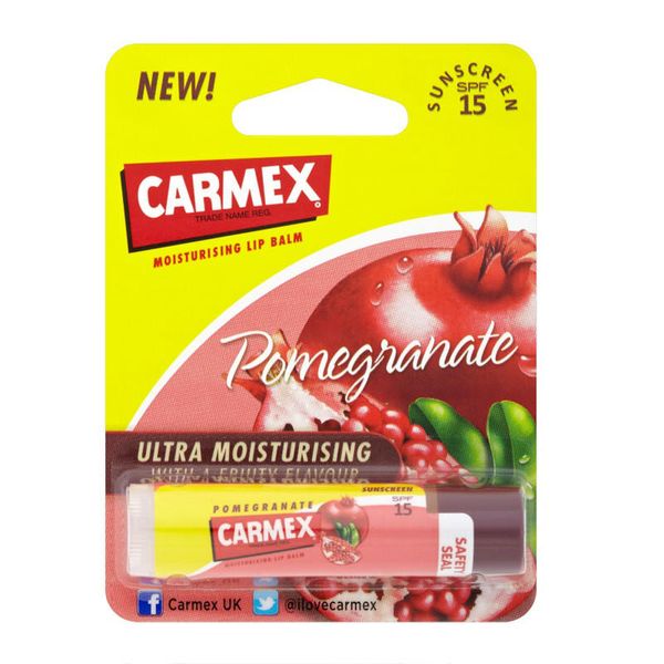 Carmex Ultra Smooth Lip Balm Stick SPF 15, Pomegranate