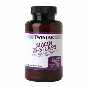Hỗ trợ sinh lý Nam Twinlab Niacin (B-3) 500mg, 120 Viên