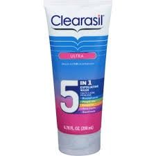  Sữa Rửa Mặt Ngừa Mụn Clearasil Ultra 5-in-1 Exfoliating Acne Medication Wash 200ml 
