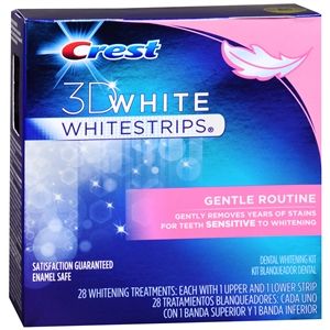 Miếng dán trắng răng Crest 3D White Whitestrips, Gentle Routine - Teeth Whitening Kit, 28 miếng
