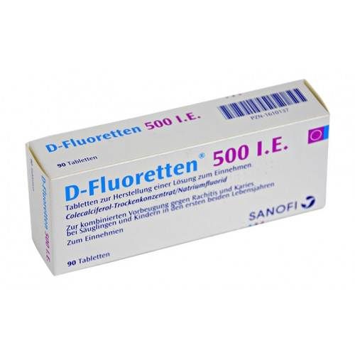  Viên uống bổ sung Vitamin D3 cho trẻ D-fluoretten 500 I.E 90 viên 