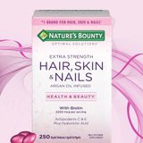  Viên uống đẹp da, tóc Nature’s Bounty Hair, Skin & Nails 250 Viên Của Mỹ 