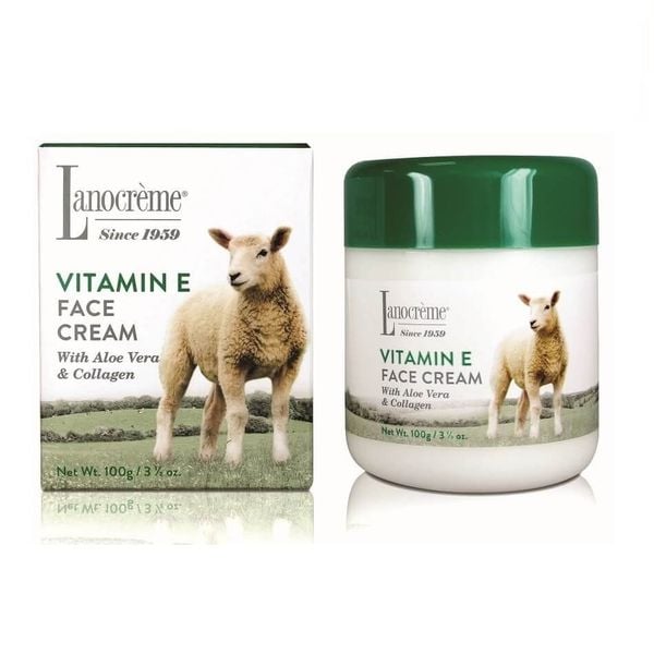 Kem Dưỡng Da Lanocreme Vitamin E Face Cream With Aloe Vera & Collagen 100g