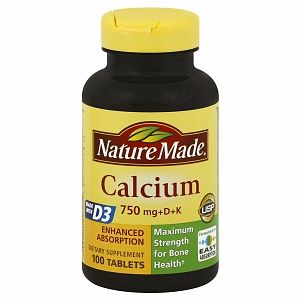  Hỗ trợ cơ bắp Nature Made Calcium 750 mg + D + K 