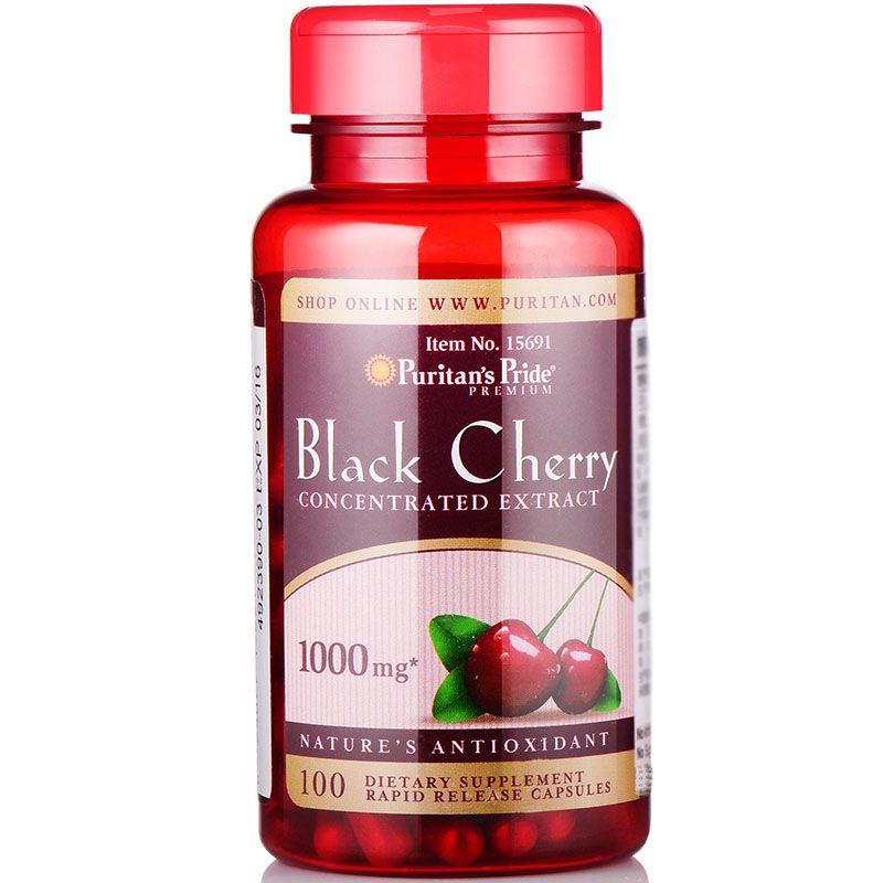  Viên Uống Hỗ Trợ Tim Mạch Puritan's Pride Black Cherry 1000 mg, 100 viên 