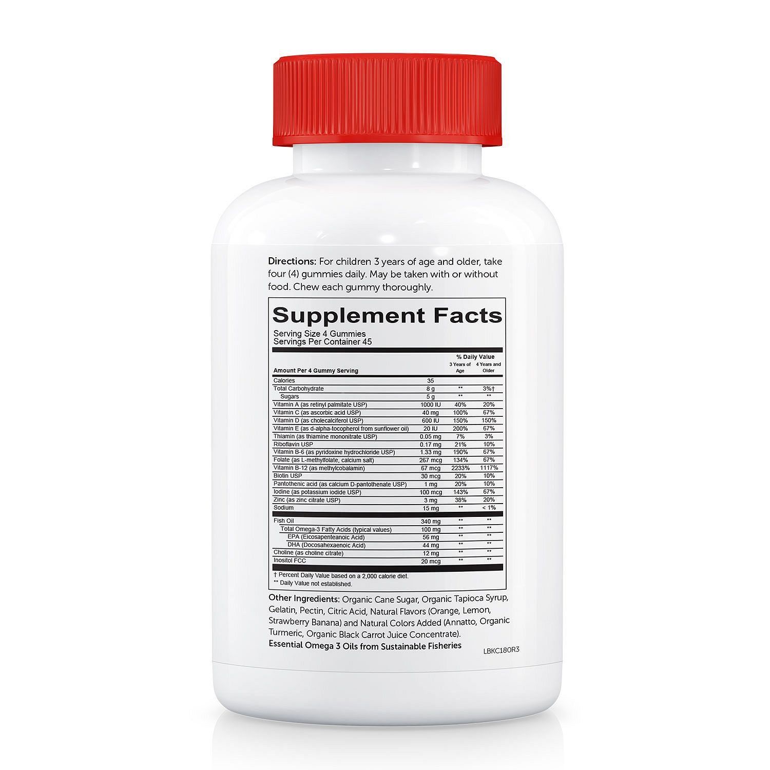 Kẹo dẻo bổ sung vitamin hữu cơ cho trẻ Smarty Pants, 180 viên