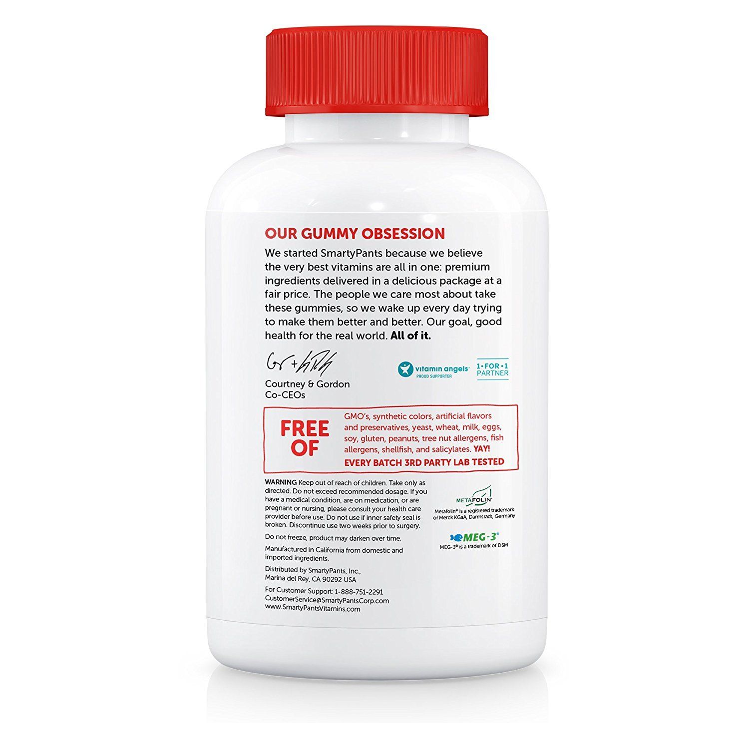Kẹo dẻo bổ sung vitamin hữu cơ cho trẻ Smarty Pants, 180 viên