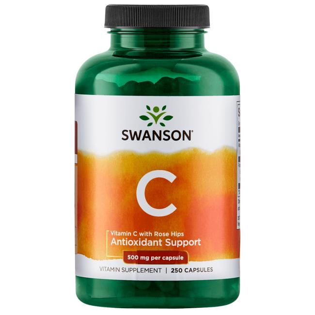  Viên Uống Cung Cấp Vitamin C Swanson Premium Vitamin C with Rose Hips, 250 Viên 