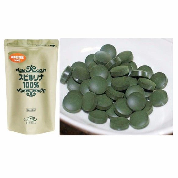 Tảo xoắn Spirulina 100% Nhật Bản, túi 2400 viên