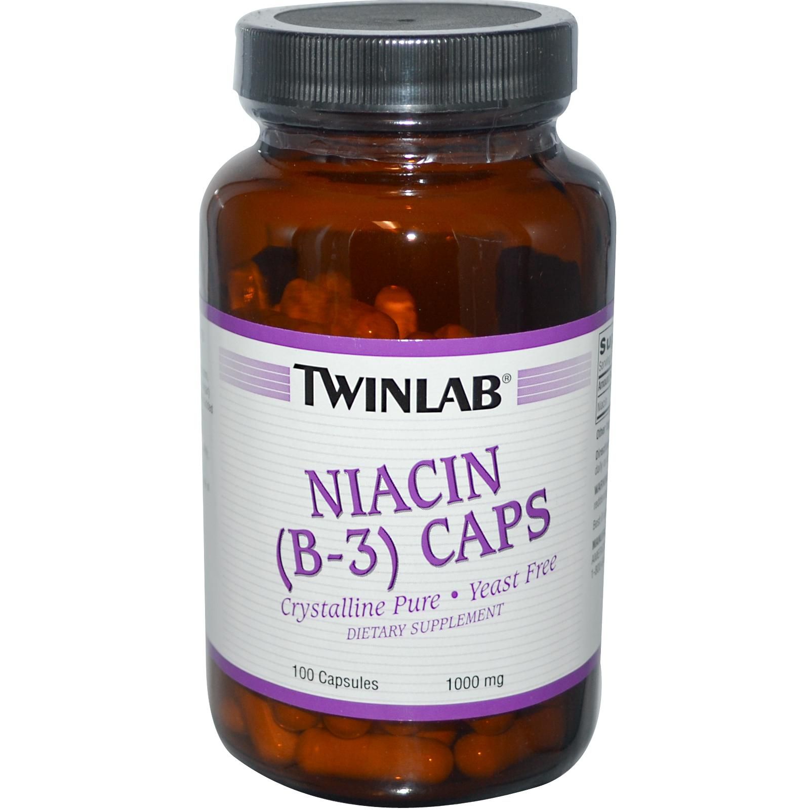 Hỗ trợ sinh lý Nam Twinlab Niacin (B-3) 1000mg, 100 Viên