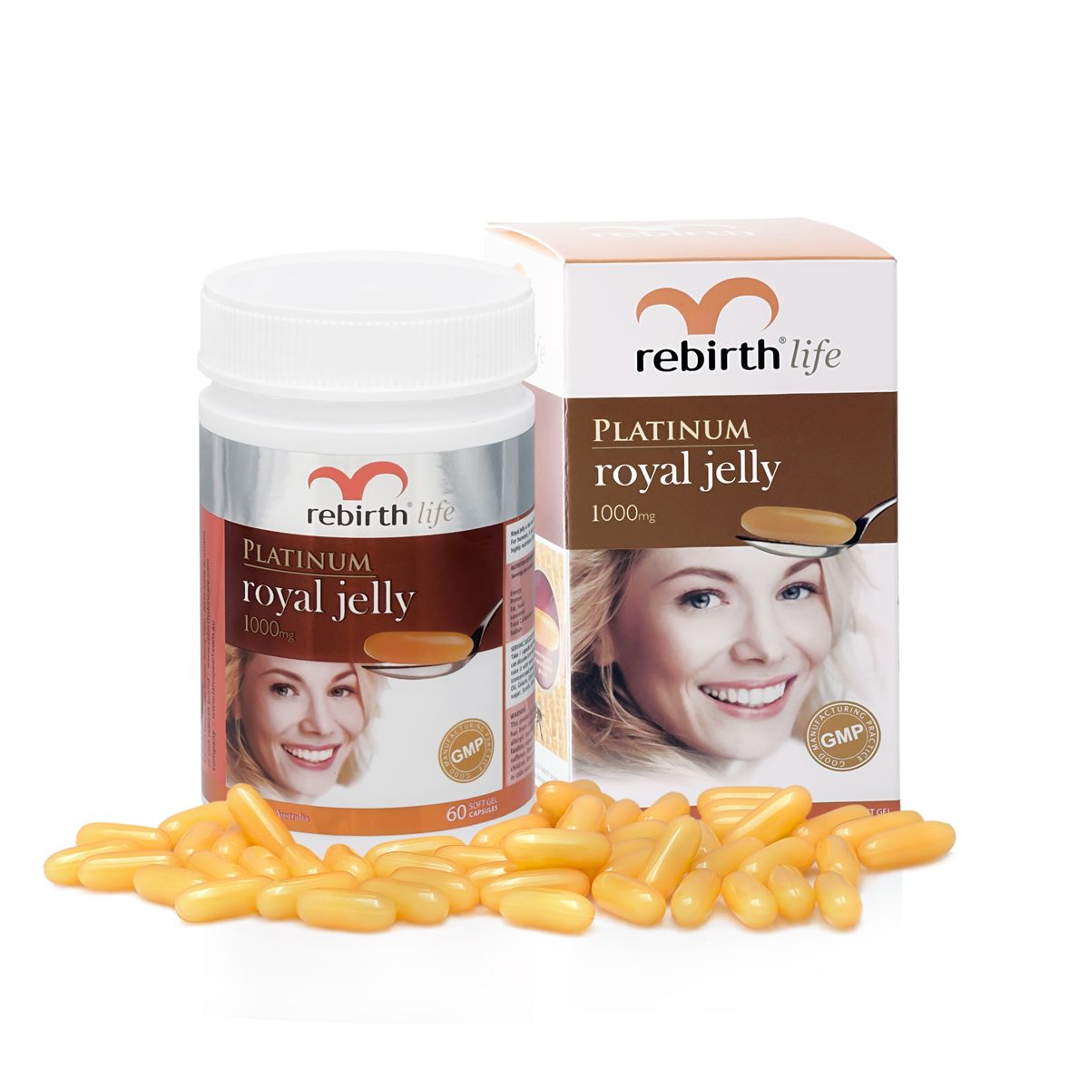Sữa ong chúa Rebirth Platinum Royal jerry 1000 mg