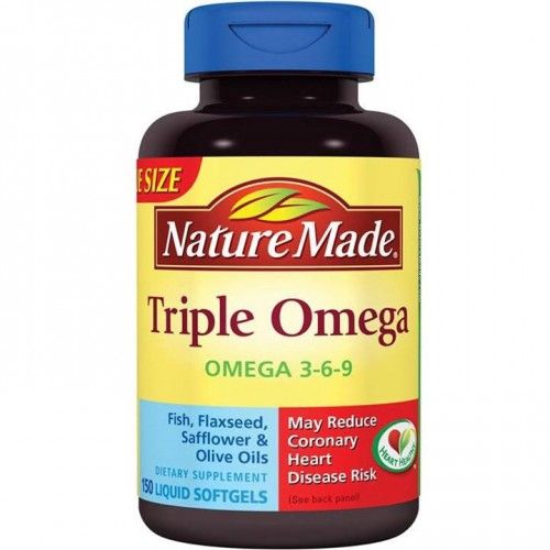 Viên uống bổ sung Triple Omega 3-6-9 Nature Made, hỗ trợ tim mạch 150 viên
