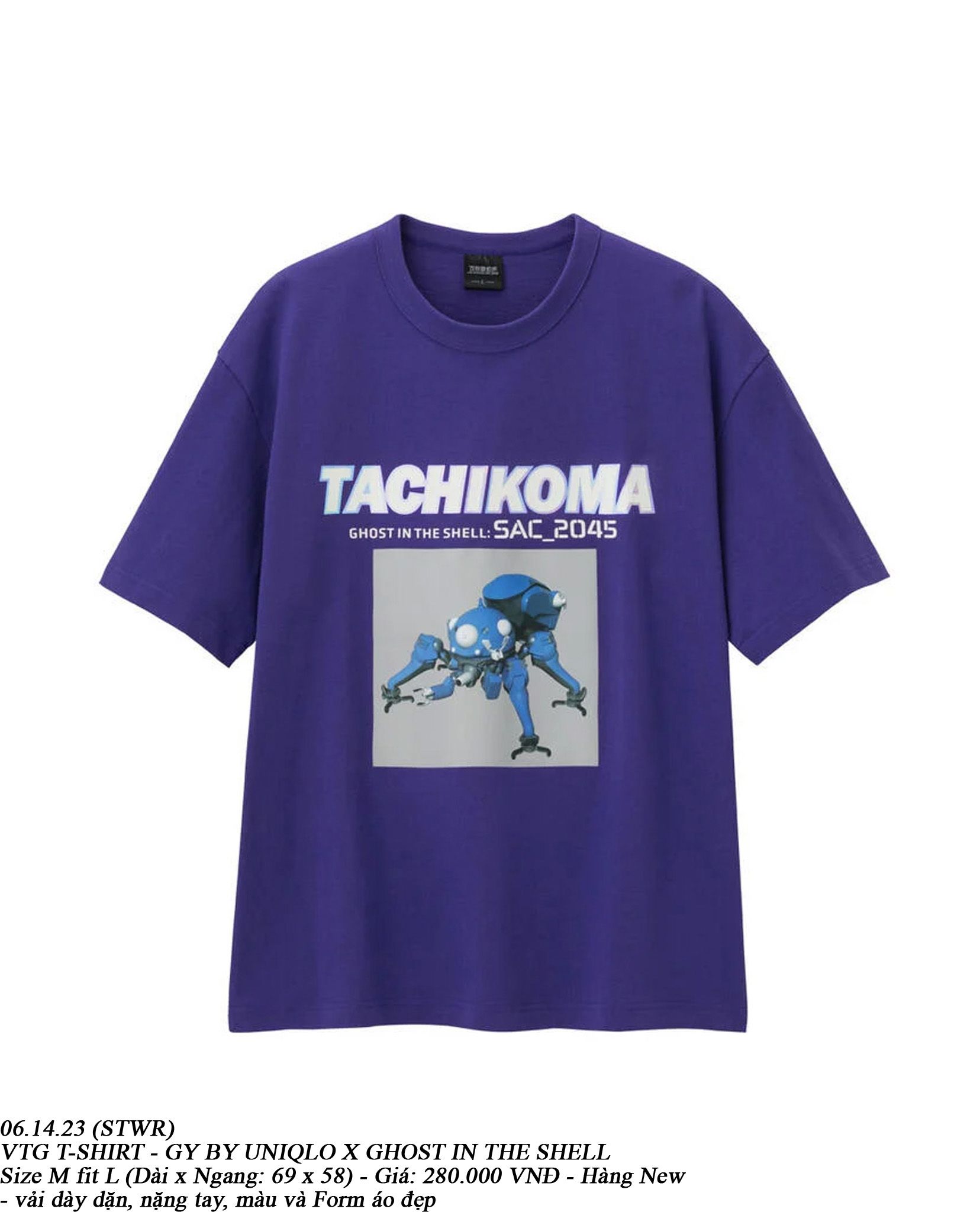 06.14.23 (STWR) - VTG T-SHIRT - GU BY UNIQLO X GHOST IN THE SHELL