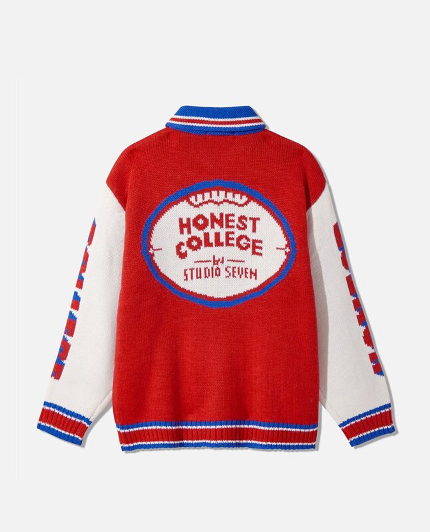 11.12.22 - VTG KNIT VARSITY JACKET - GU BY UNIQLO X HONEST COLLEGE BY STUDIO SEVEN