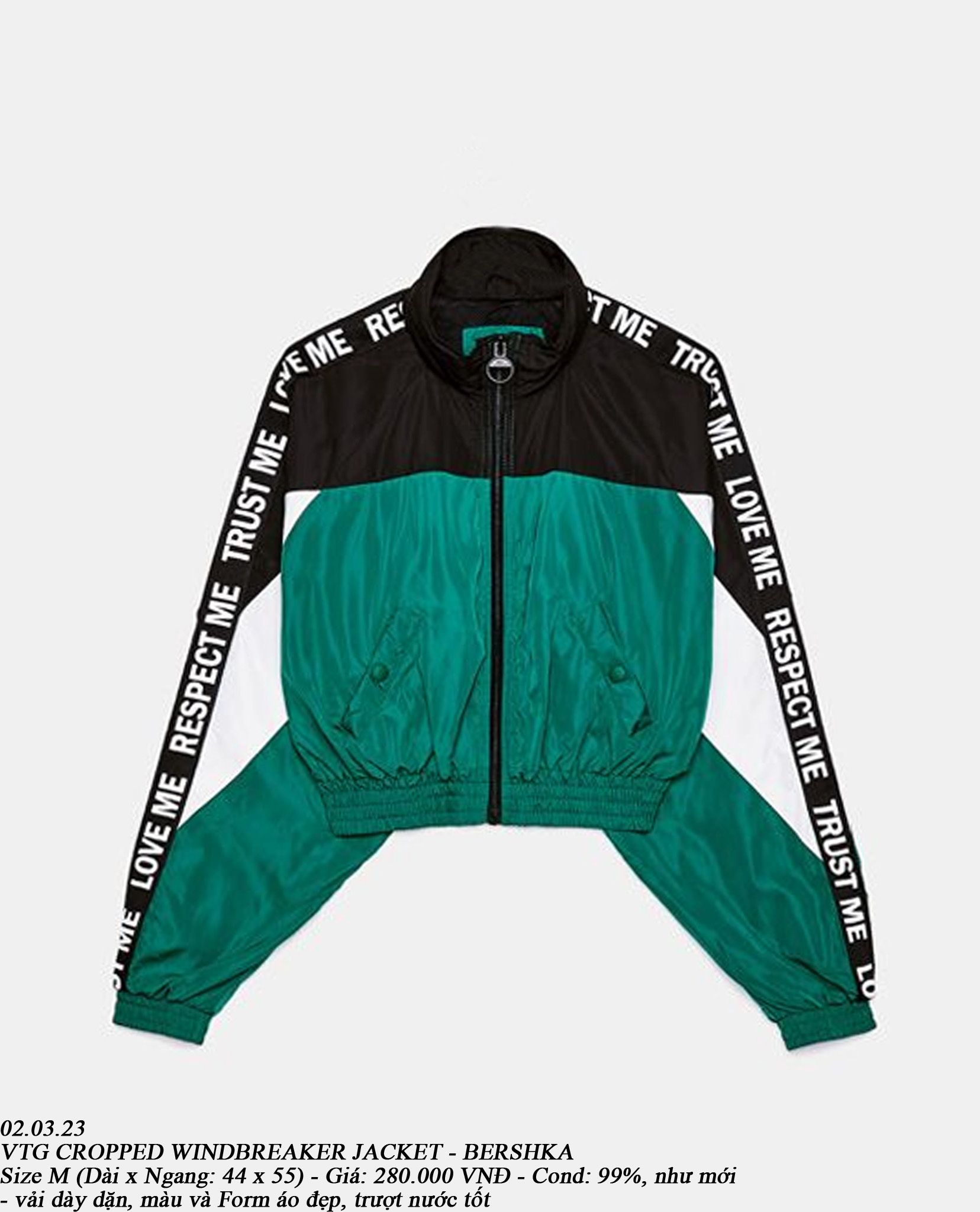 02.03.23 - VTG CROPPED WINDBREAKER JACKET - BERSHKA