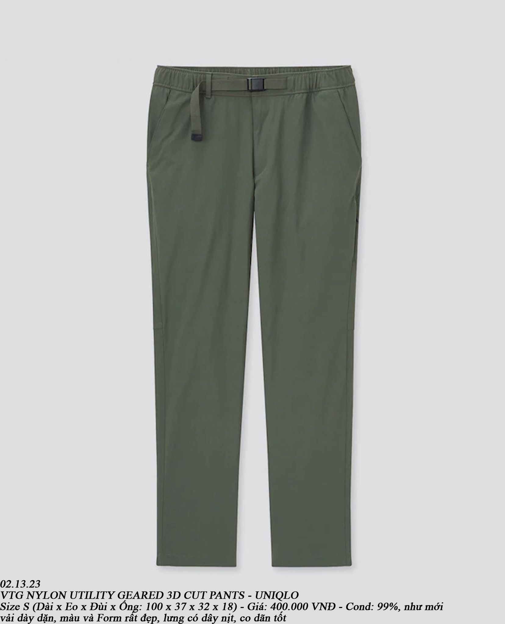 02.13.23 - VTG NYLON UTILITY GEARED 3D CUT PANTS - UNIQLO