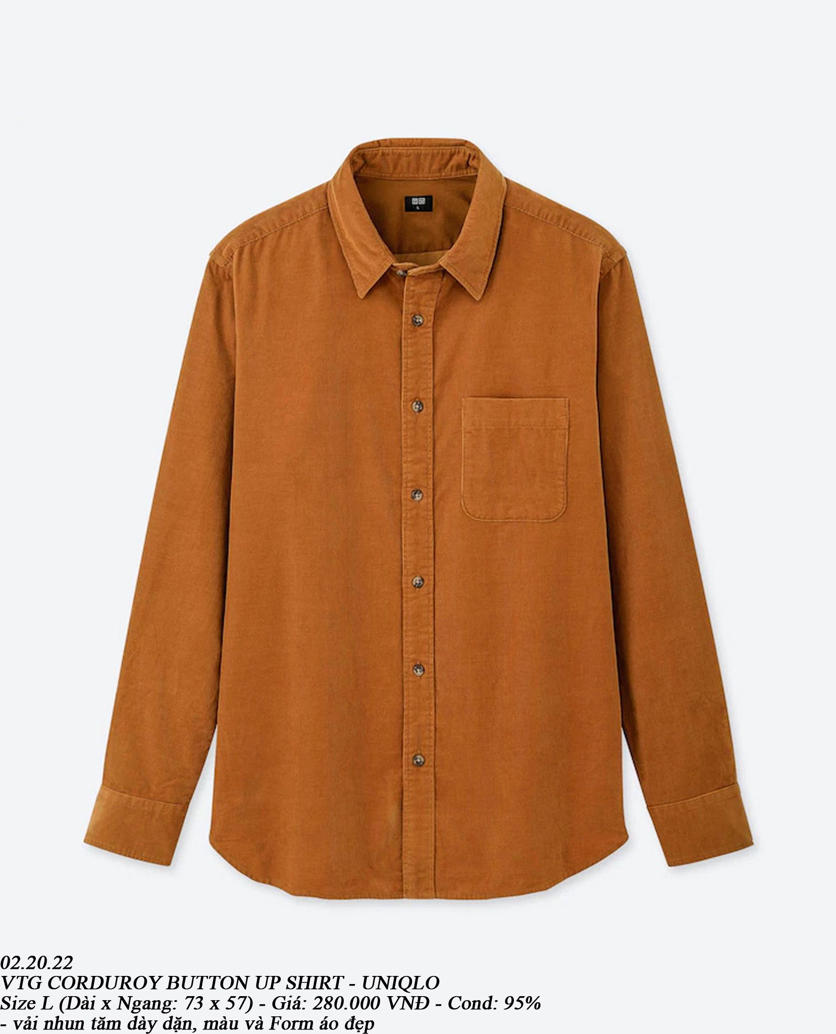 02.20.23 - VTG CORDUROY BUTTON UP SHIRT - UNIQLO
