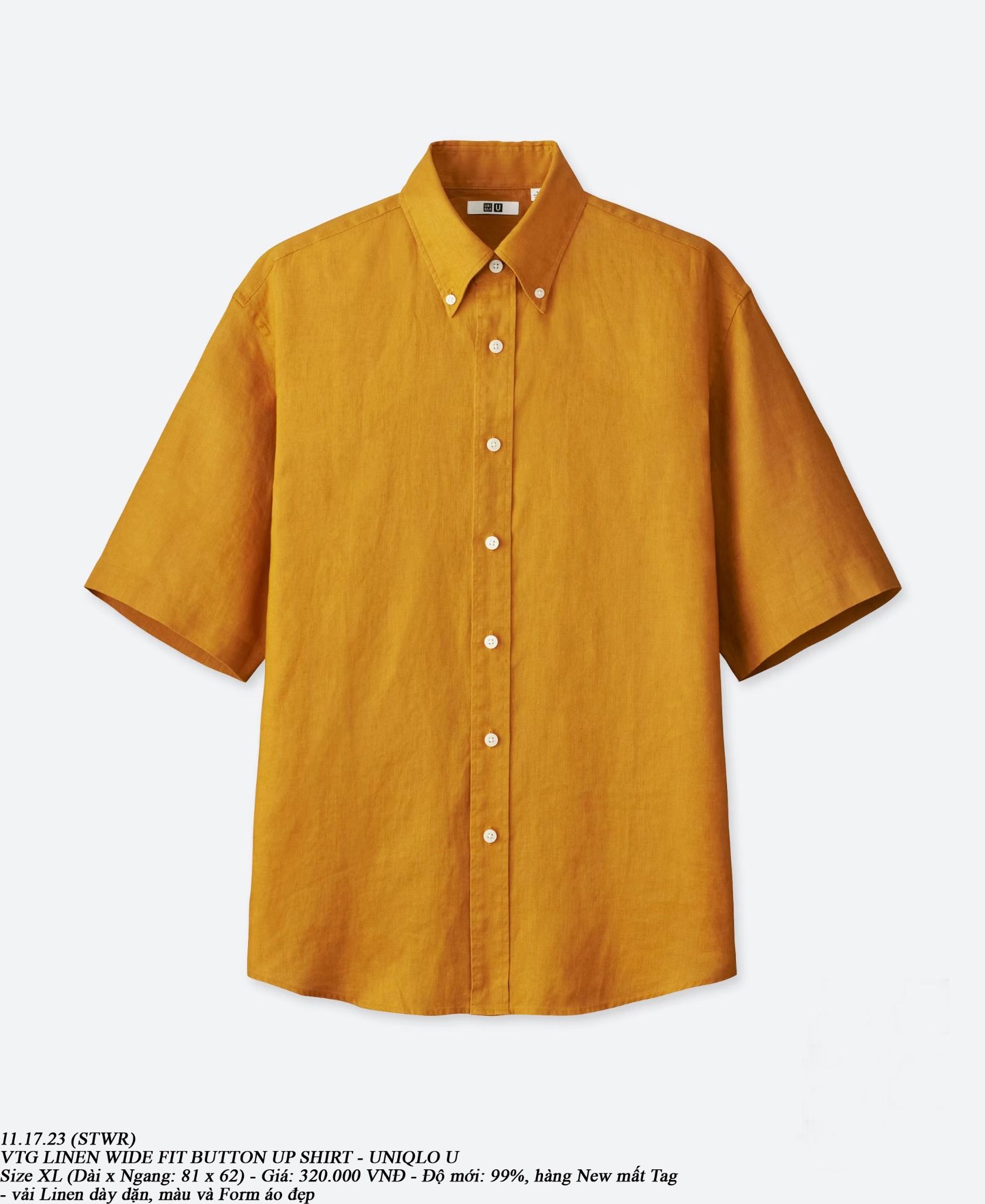 11.17.23 - VTG LINEN WIDE FIT BUTTON UP SHIRT - UNIQLO U
