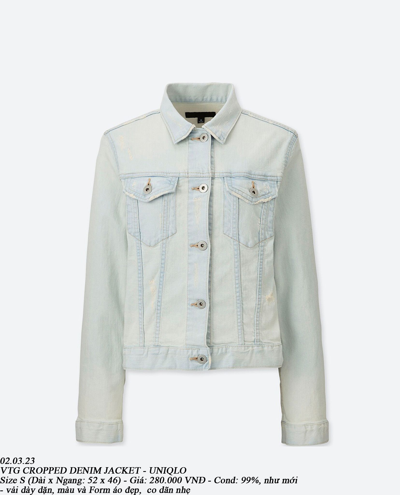 02.03.23 - VTG CROPPED DENIM JACKET - UNIQLO